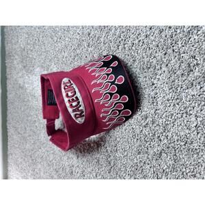 Racegirl Red Cotton Visor Cap with Flame Design